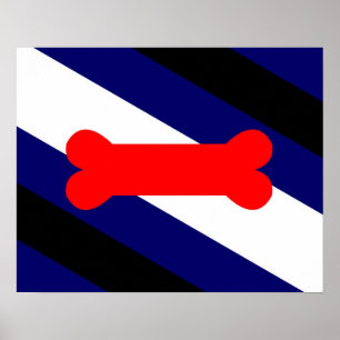 Chiot Jouer à la fierté Drapeau 20" x 16", Poster
