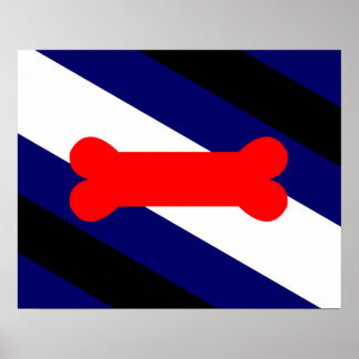 Chiot Jouer à la fierté Drapeau 20" x 16", Poster