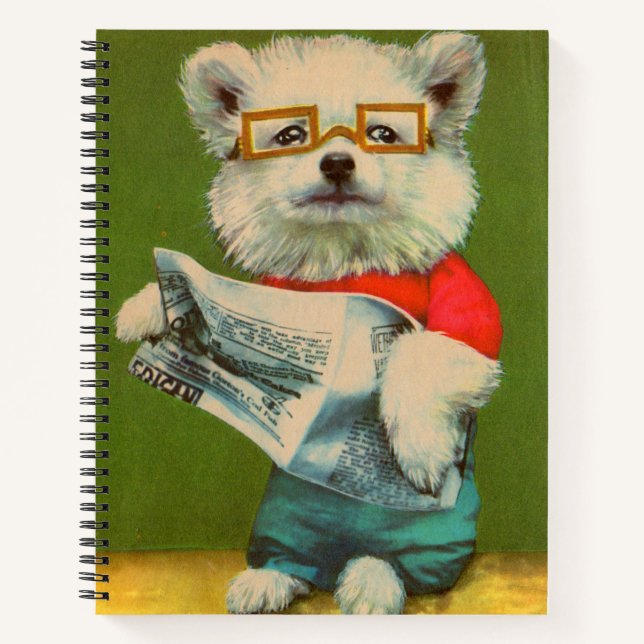 chiot lisant le journal (Devant)