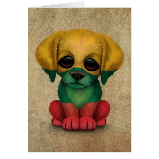 Chiot lithuanien patriotique mignon de drapeau, (Devant)