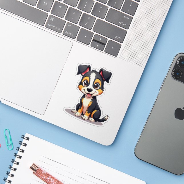 Chiot Manchester Terrier Adorable – Autocollant Pa (Ordinateur portable avec iPhone)