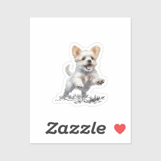 Chiot Mignon pour Autocollant  (Feuille)