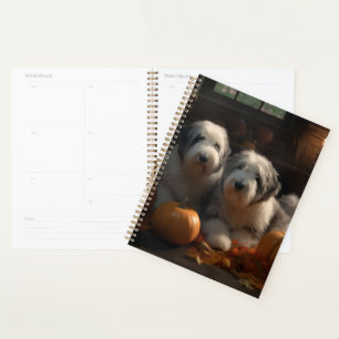 Chiot Old English Sheepdog Automne Délice Citrouil
