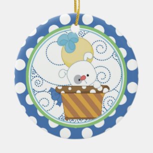 Chiot précieux de premier ornement de Noël du bébé
