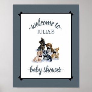Chiot pur Élégante Affiche de bienvenue Baby sho