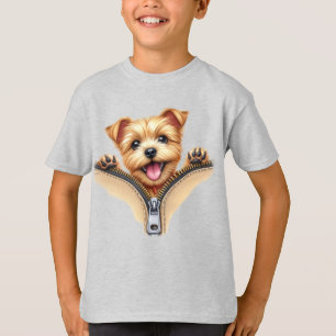Chiot Terrier En T-Shirt De Base Des Enfants De Po