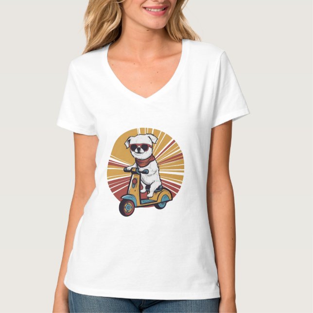 Chiot vintage au T-shirt Sunset (Devant)