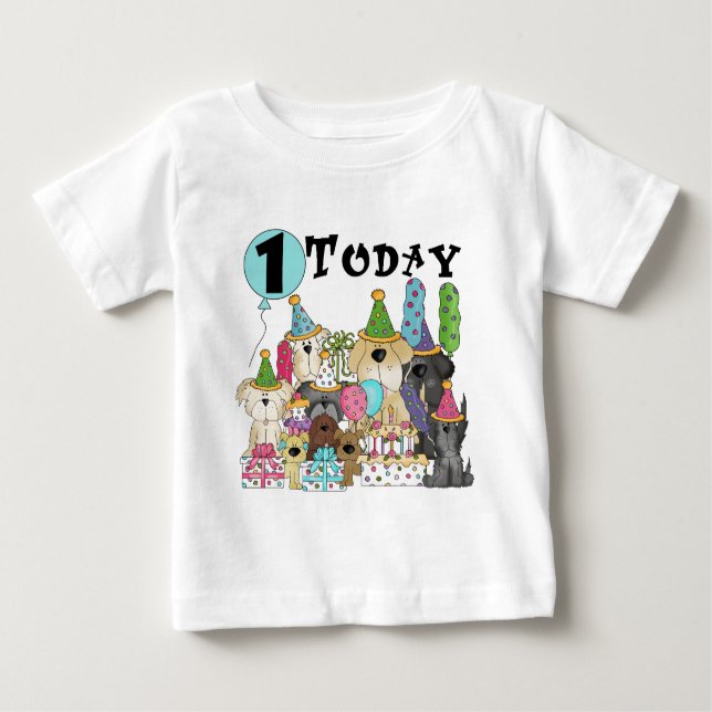 Chiots 1er Anniversaire Tshirts et cadeaux Bash (Devant)