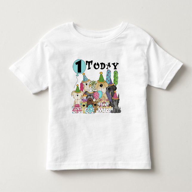 Chiots 1er Anniversaire Tshirts et cadeaux Bash (Devant)