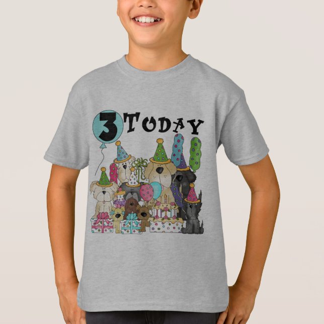 Chiots 3e anniversaire Bash Tshirts et cadeaux (Devant)