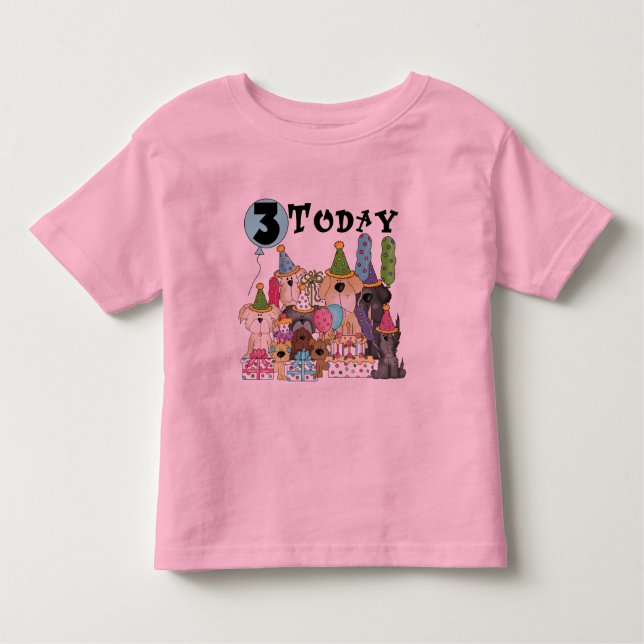 Chiots 3e anniversaire Bash Tshirts et cadeaux (Devant)