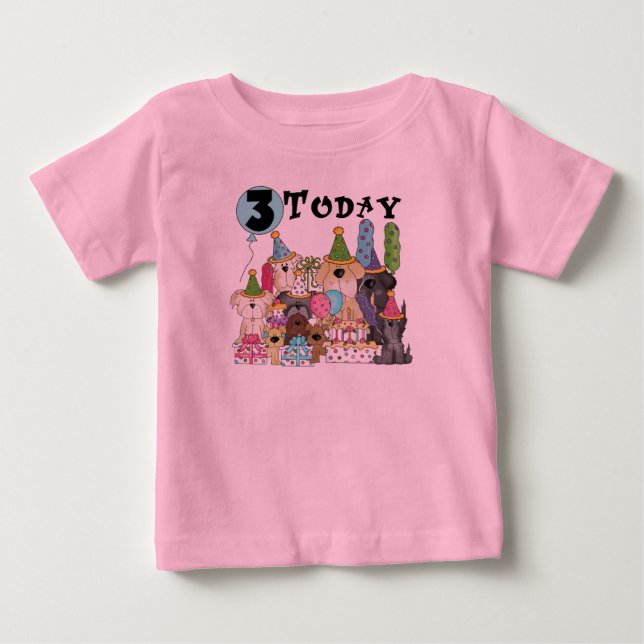 Chiots 3e anniversaire Bash Tshirts et cadeaux (Devant)