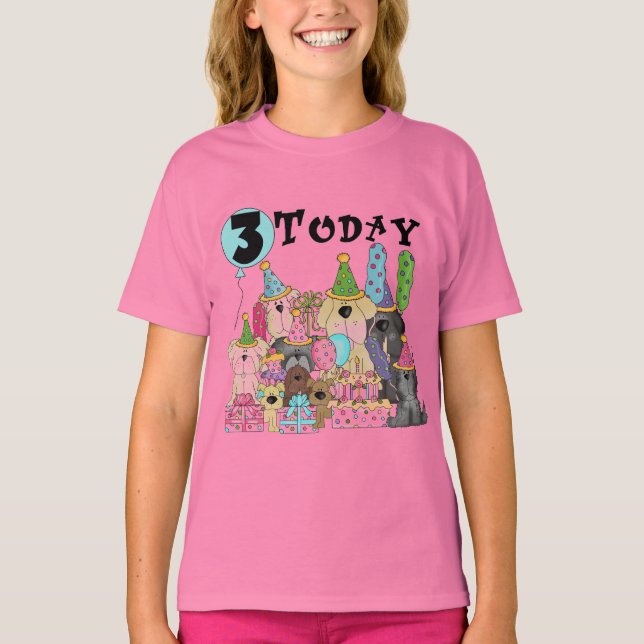 Chiots 3e anniversaire Bash Tshirts et cadeaux (Devant)
