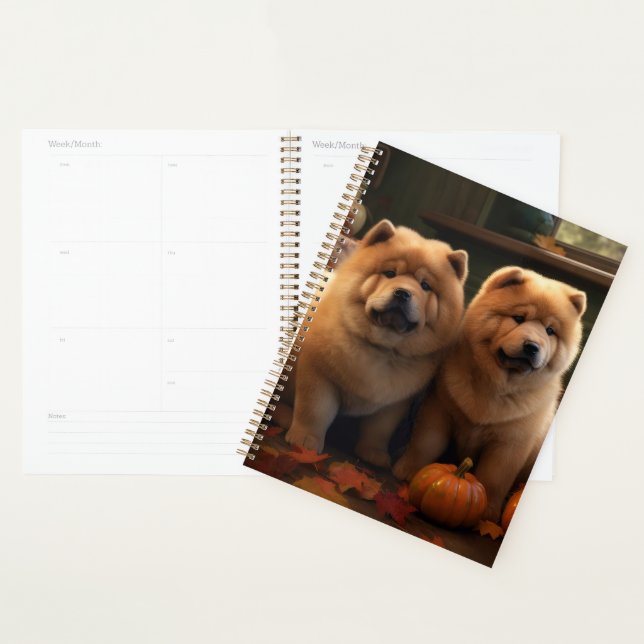 Chiots Chow Chow Délice d'Automne Citrouille (Devant avec enveloppe)
