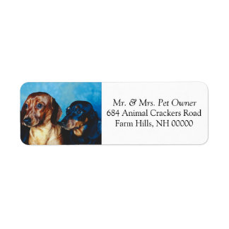 Chiots Dachsund Adresse de retour Stickers Courrie