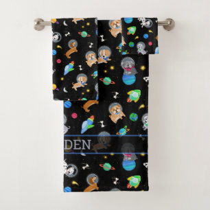 Chiots Dans L'espace Aquarelle Chiots Astronautes