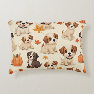 "Chiots d'automne Coussin décoratif"