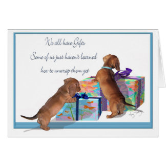 Chiots de teckel avec un message important
