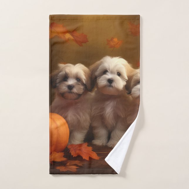 Chiots Havanais Délice d'Automne Citrouille (Serviette à main)