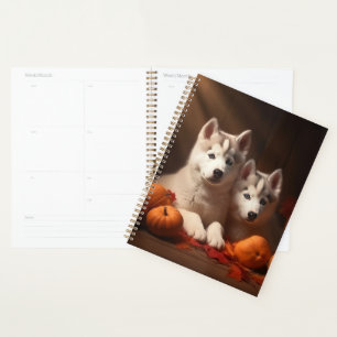 Chiots Husky Sibérien Délice d'Automne Citrouille