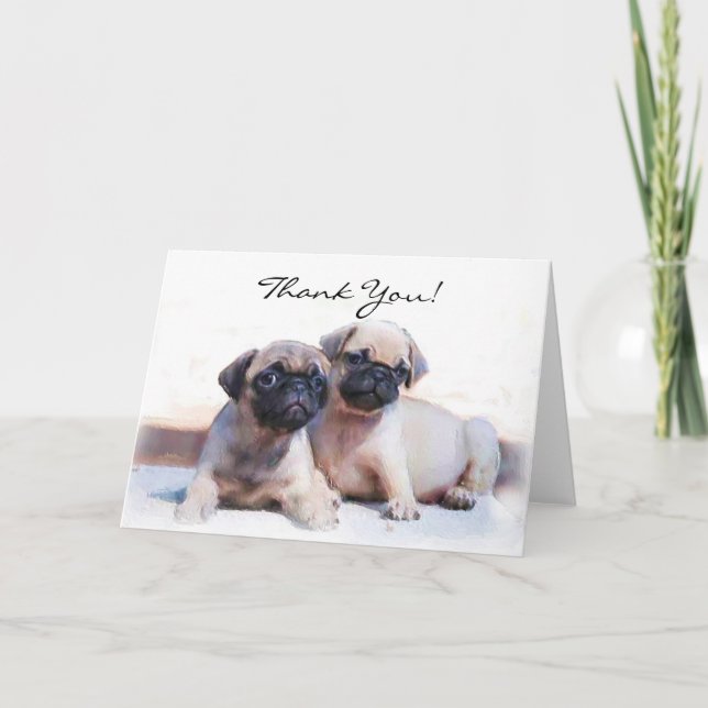 Chiots Merci Carlin carte de voeux (Devant)