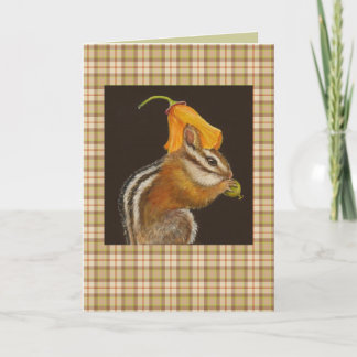 Chipmunk sur carte plaid