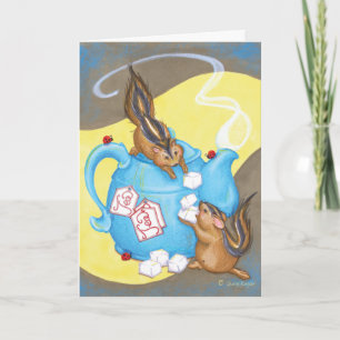 Chipmunk Tea Party / Carte de voeux d'anniversaire