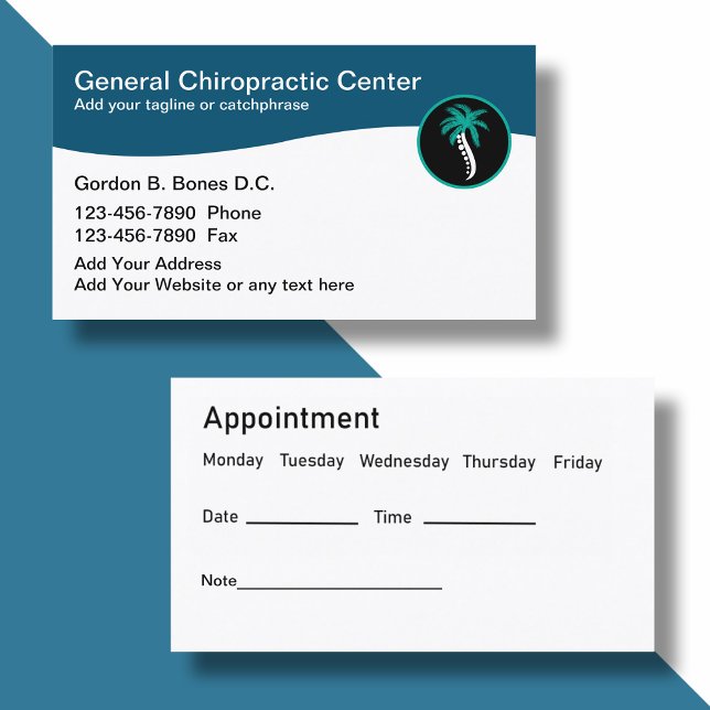 Chiropracteur moderne Emblème spinal Cartes de vis (Créateur téléchargé)