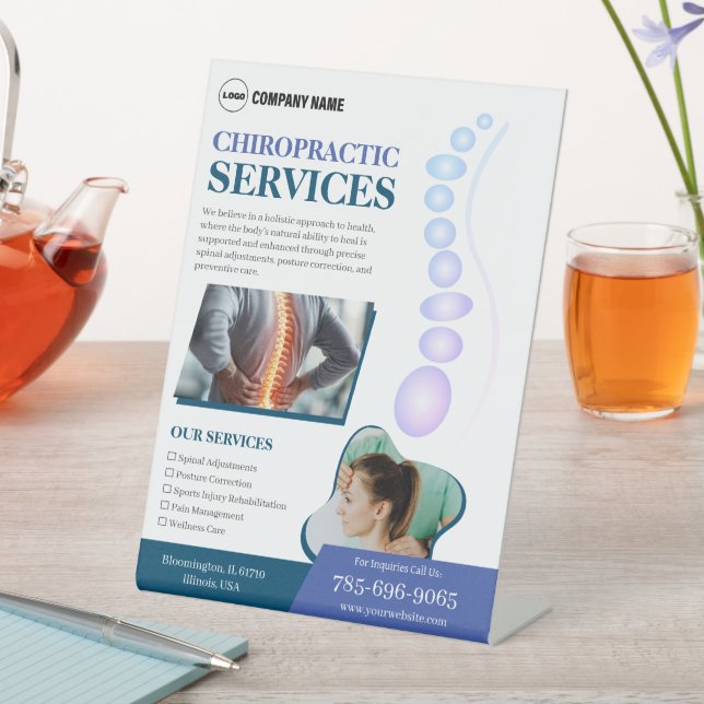 Chiropracteur Services Panneau Pedestal Personnali (In SItu)
