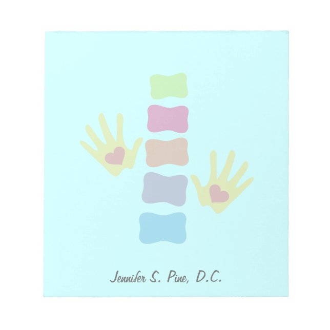 Chiropratique Main Spine Bloc-notes personnalisé (Devant)