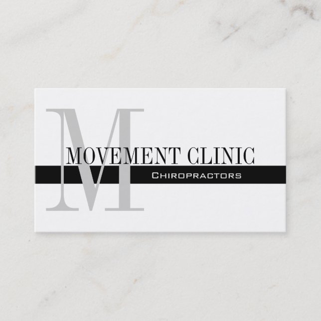 Chiropratique professionnelle Carte de visite Noir (Devant)