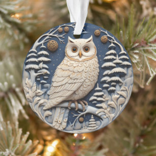 Chirstmas 3D Cute White Owen Animal