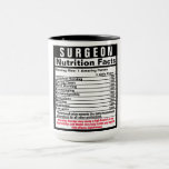 Chirurgien Docteur Funny Éléments nutritifs Mug<br><div class="desc">Customisez ces faits nutritionnels drôles afin de faire un cadeau qu'ils chériront.  Idéal pour toute profession ou spécialité.RXMugs - Juste ce que le médecin a commandé! Achetez-en un aujourd'hui,  vous vous sentirez bien demain. zazzle.com/RXMugs Designs by Amelia Carrie</div>