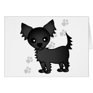 Chiwawa aux cheveux longs de noir mignon de bande