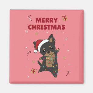 Chiwawa Noël Chien Animaux d'hiver Chiens Magnet