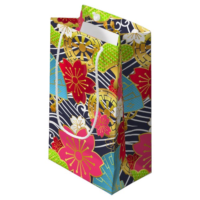 Chiyogami-Washi Sac cadeau stylisé (Devant Angle)