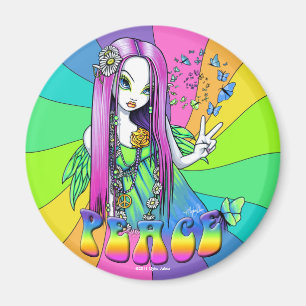 "Chloe" Arc-en-ciel Paix Hippie Aimant Fée