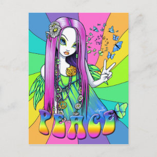Chloe Peace Hippie Rainbow Fairy Carte postale
