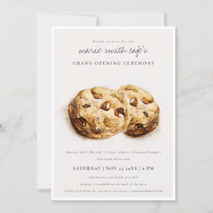 Choco Chip Cookies Café Grand Invitation d'ouvertu