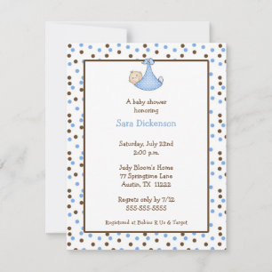 Chocolat & Blue Dot Baby Shower Invitation