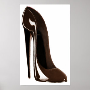Chocolat Brown Stiletto Chaussure Impression