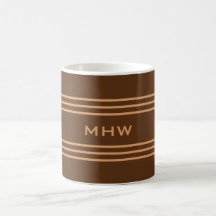 Chocolat Brown Stripes tasses monogrammes personna