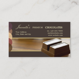 Chocolat - cartes de visite alimentaires
