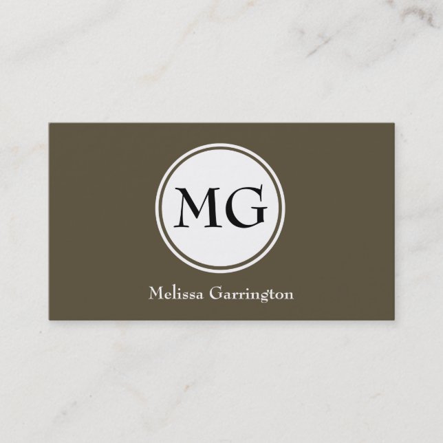 Chocolat Cercle Monogramme Cartes de visite person (Devant)
