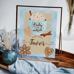 Chocolat chaud Baby shower d'hiver Symbole des Fav