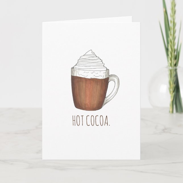 Chocolat chaud cacao hiver Noël Carte (Devant)
