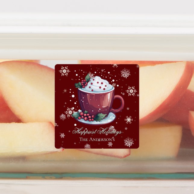 Chocolat Chaud de Noël Personnalisé Étiquette de C (Apposé)