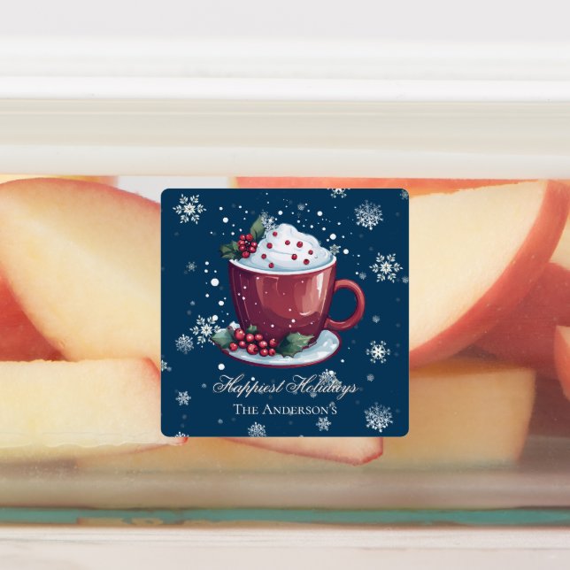 Chocolat Chaud de Noël Personnalisé Étiquette de C (Apposé)