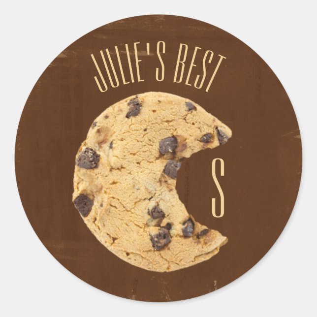 Chocolat Chip Cookie Bite Classic Round Sticker (Devant)