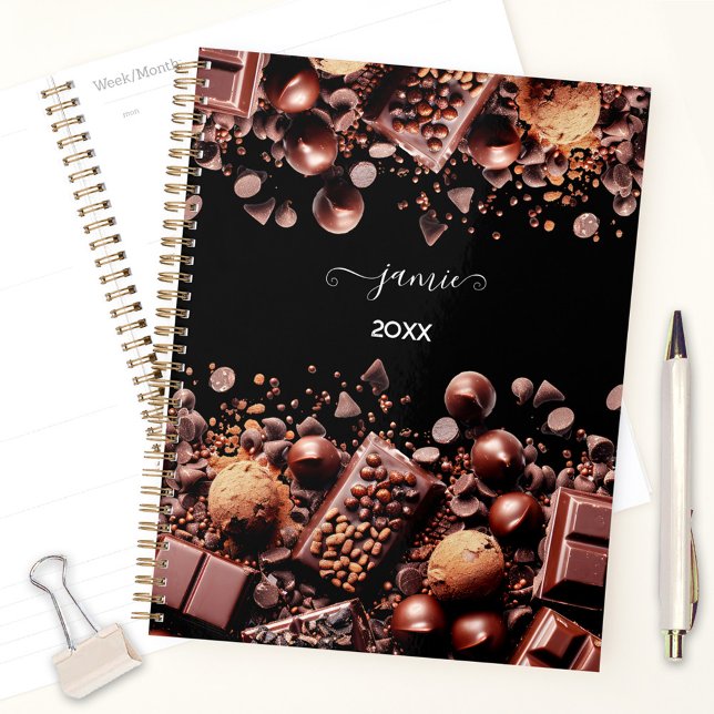 Chocolat chocoholique Sucres de cacao Nom Texte (Chocoholic Chocolate Cocoa Sweets Name Text Planner)